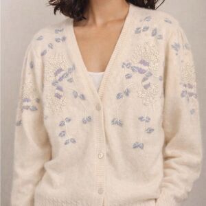 Fuzzy Winter White Sweater Size M